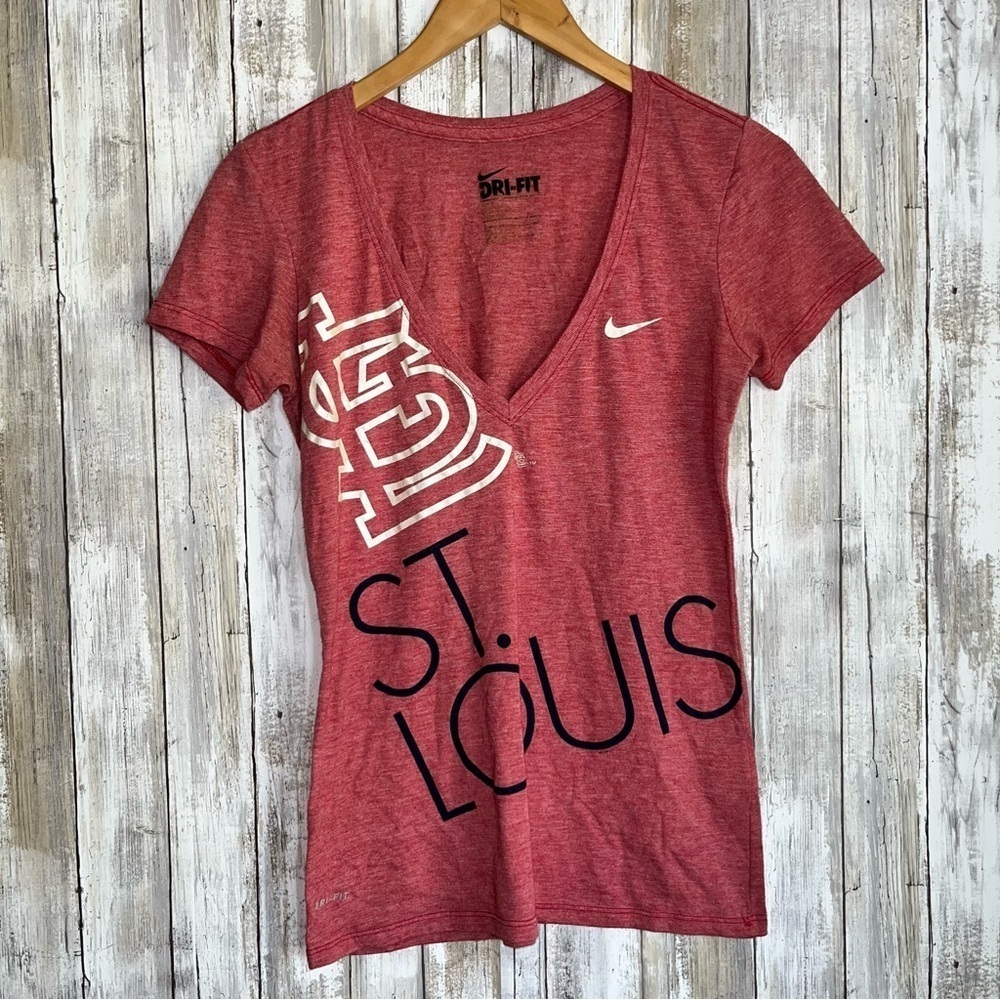 Nike Dri-FIT St Louis Cardinals Women’s Small Red MLB V Neck Tee